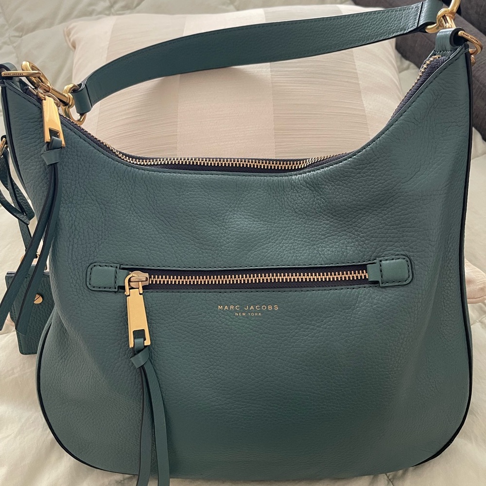 Marc Jacobs Green Hobo Bag with Gold Accents